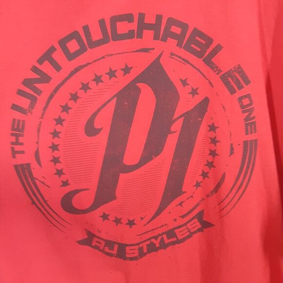 WWE Authentic AJ Styles The Untouchable One Red T-Shirt 3XL Double Sided - Picture 1 of 9